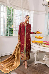 Baroque Red Festive Alizay Saad