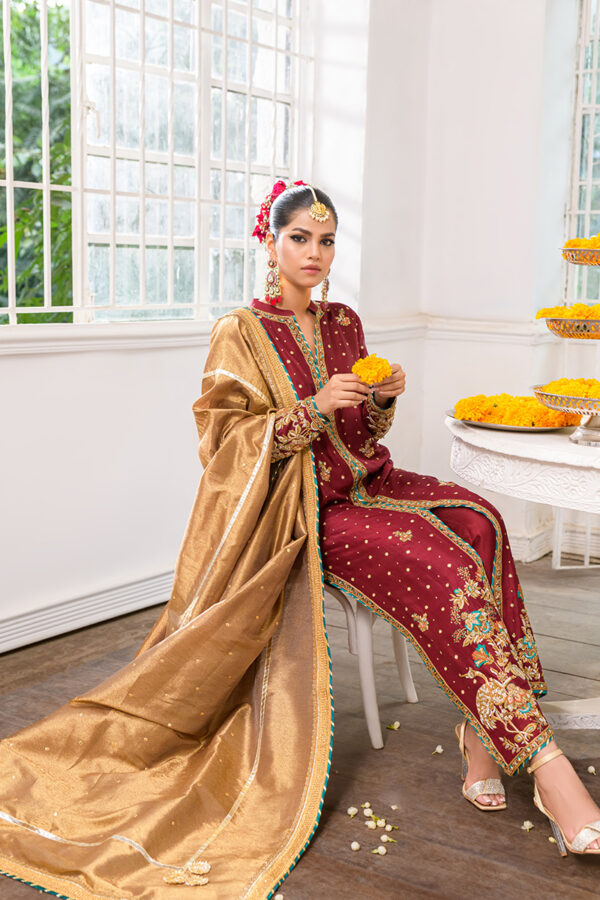 Baroque Red Festive Alizay Saad