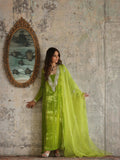 Irsa Parrot Green Signature Velvet Alizay Saad