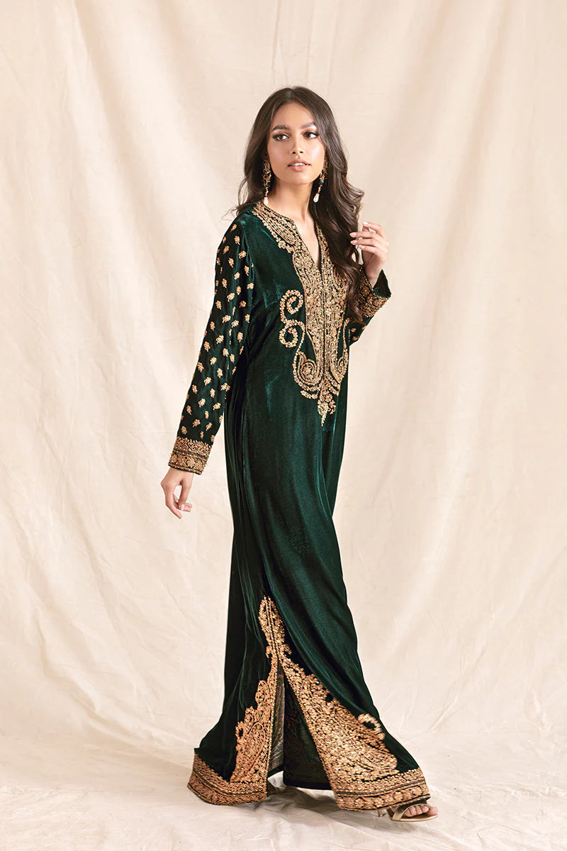 Etoile Dorée Emerald Kaftan Alizay Saad