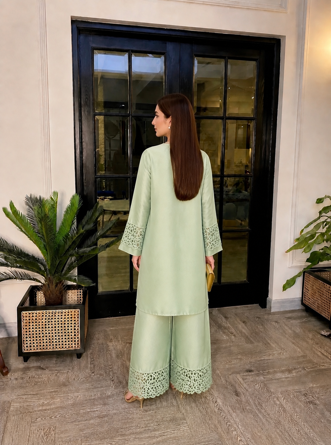 Pistachio Silk Alizay Saad
