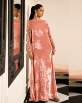 Salmon Velvet Kaftan