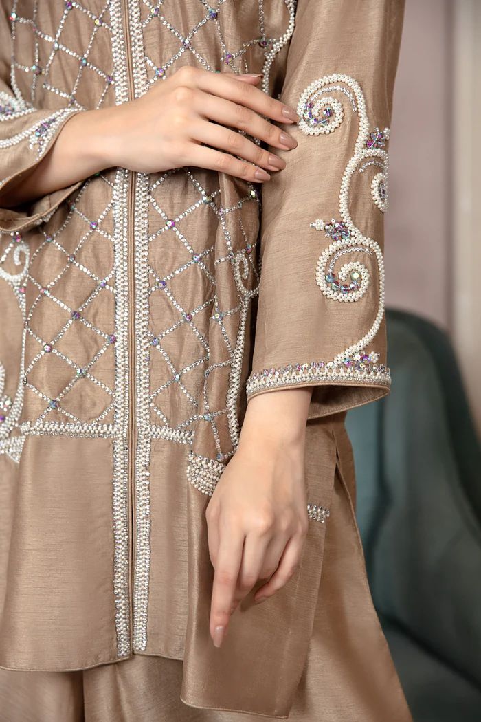 Pearly Beige Festive Edit by Alizay Saad - Alizay Saad