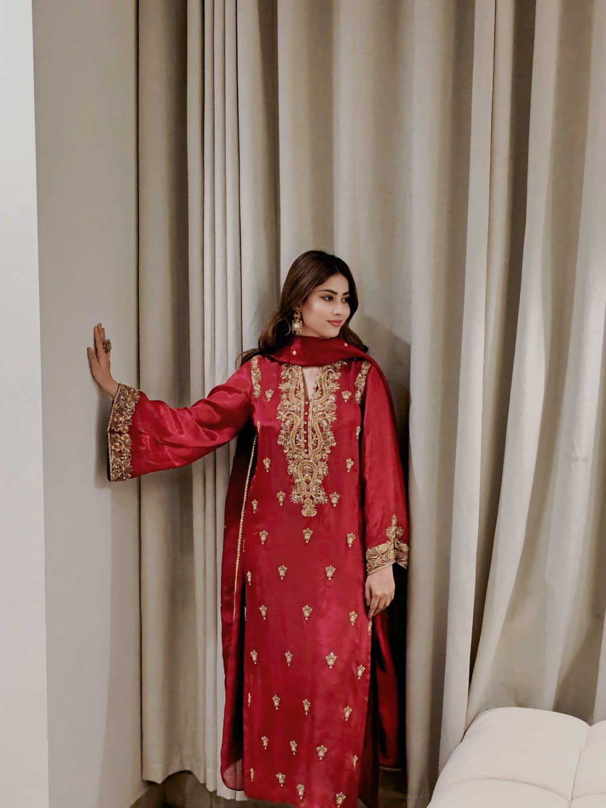 Rubaab Red Festive By AS Studio Alizay Saad