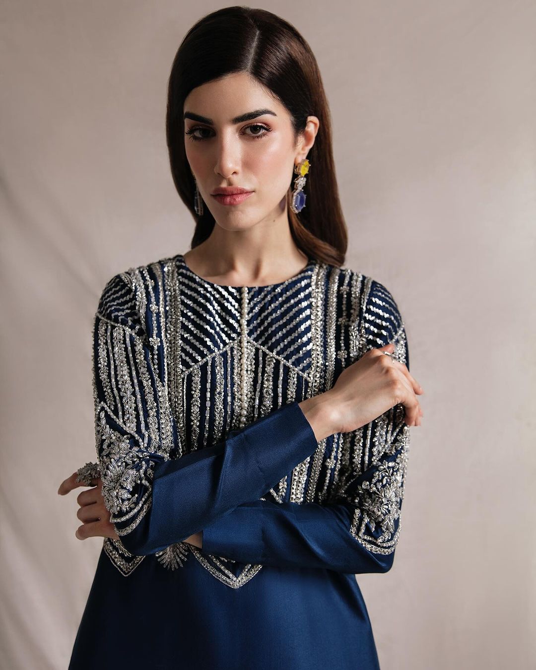 Sylvie Navy Hues by Alizay Saad - Alizay Saad