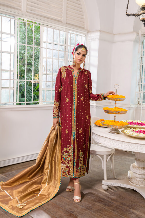 Baroque Red Festive Alizay Saad