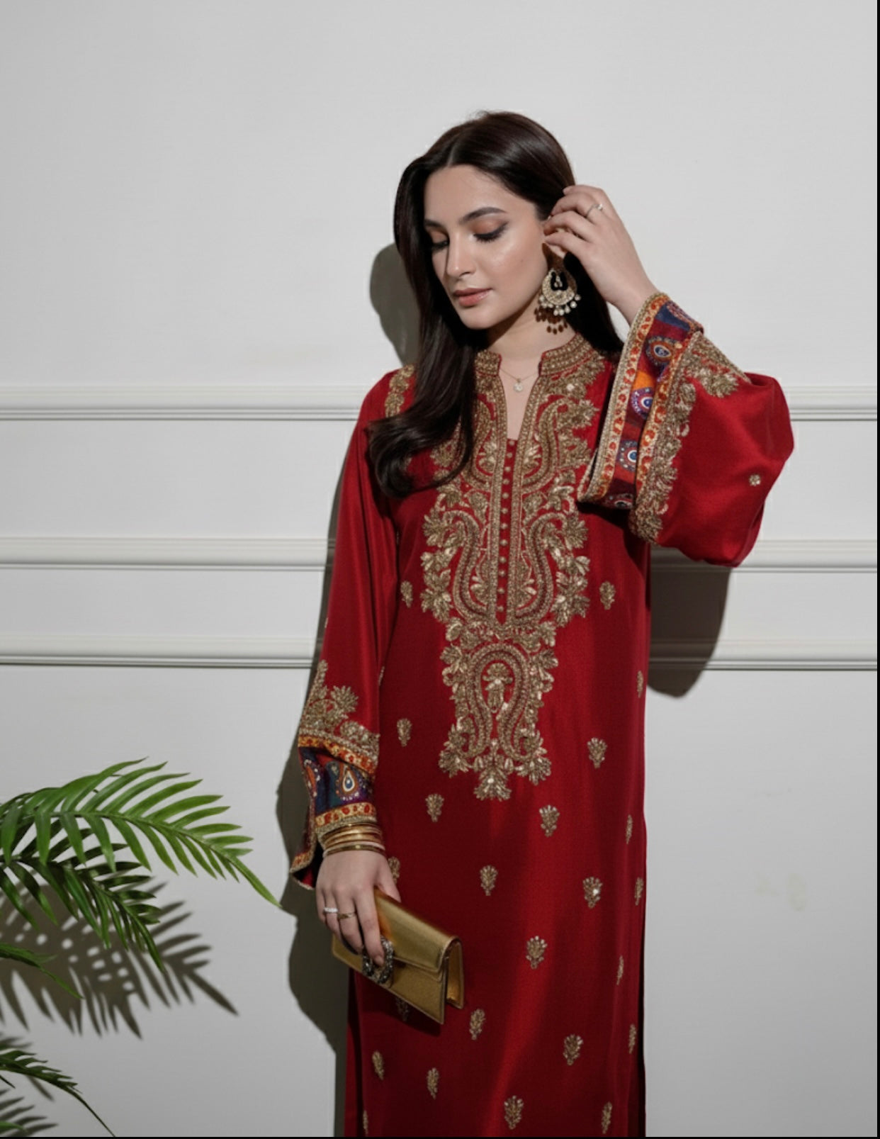 Deep Red Muskan-Festive Alizay Saad
