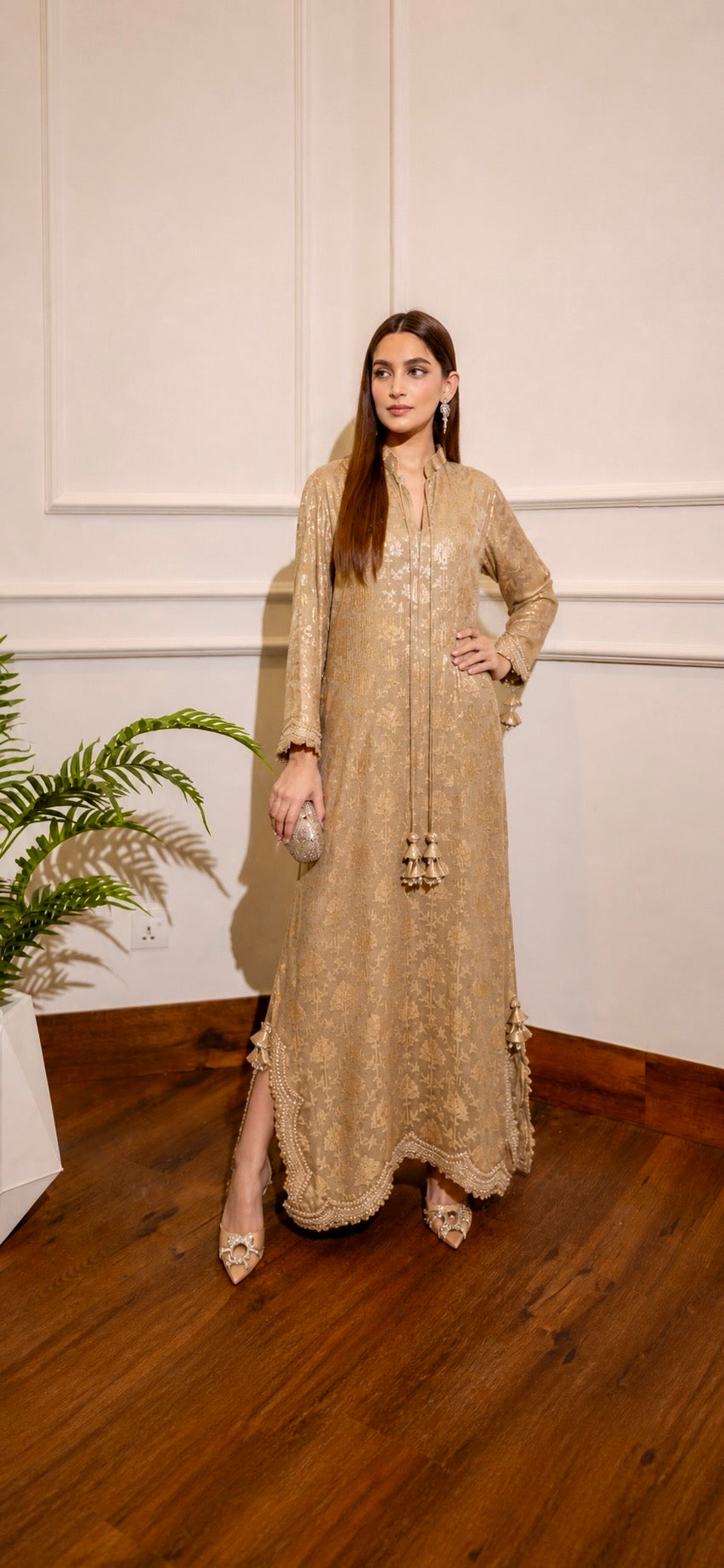 Euphoria Gold Kaftan by Alizay Saad Alizay Saad