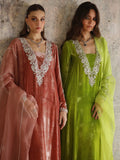 Irsa Parrot Green Signature Velvet Alizay Saad