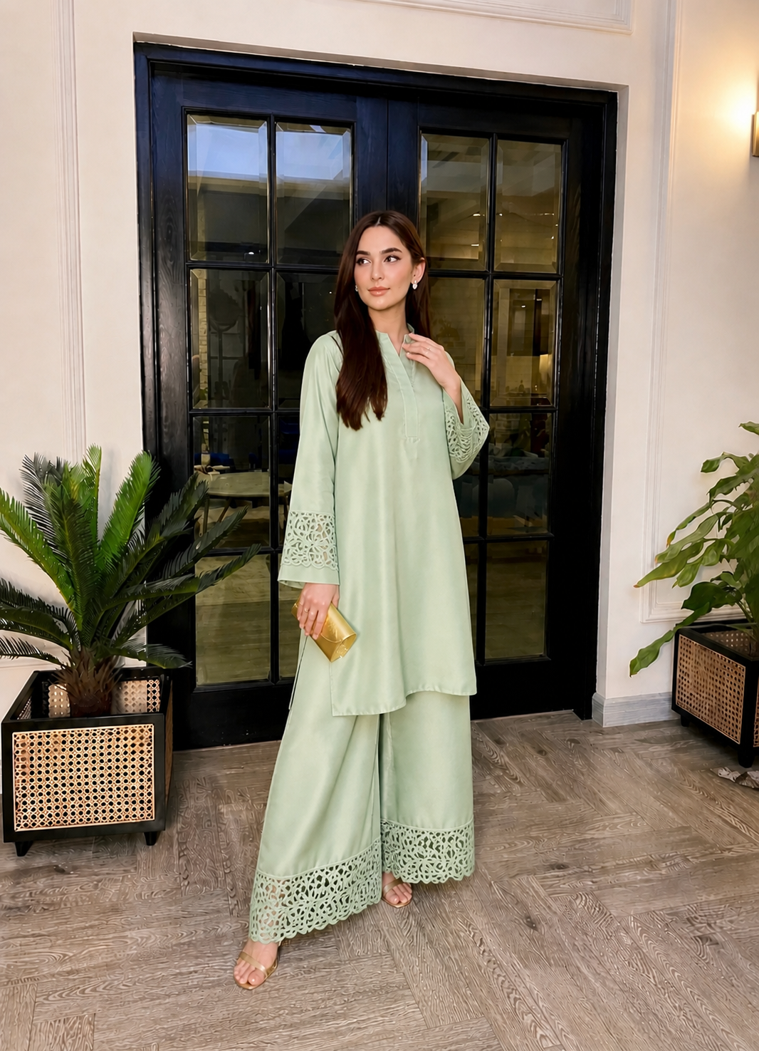 Pistachio Silk Alizay Saad