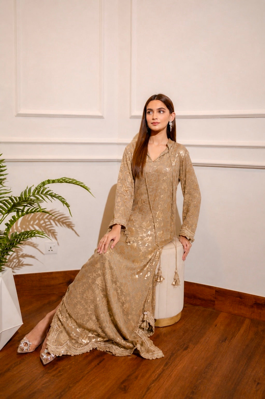 Euphoria Gold Kaftan by Alizay Saad Alizay Saad