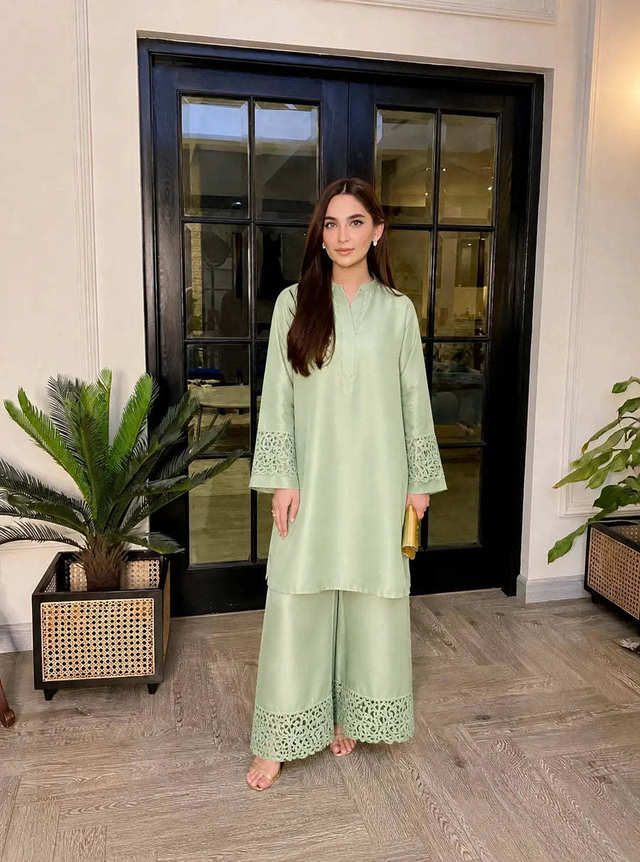 Pistachio Silk Alizay Saad