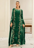 Emerald Green Velvet Kaftan Alizay Saad