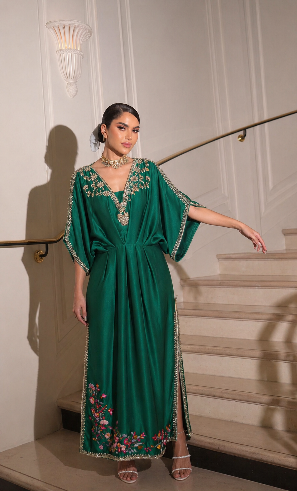 Jade Festive kaftan by Alizay Saad Alizay Saad