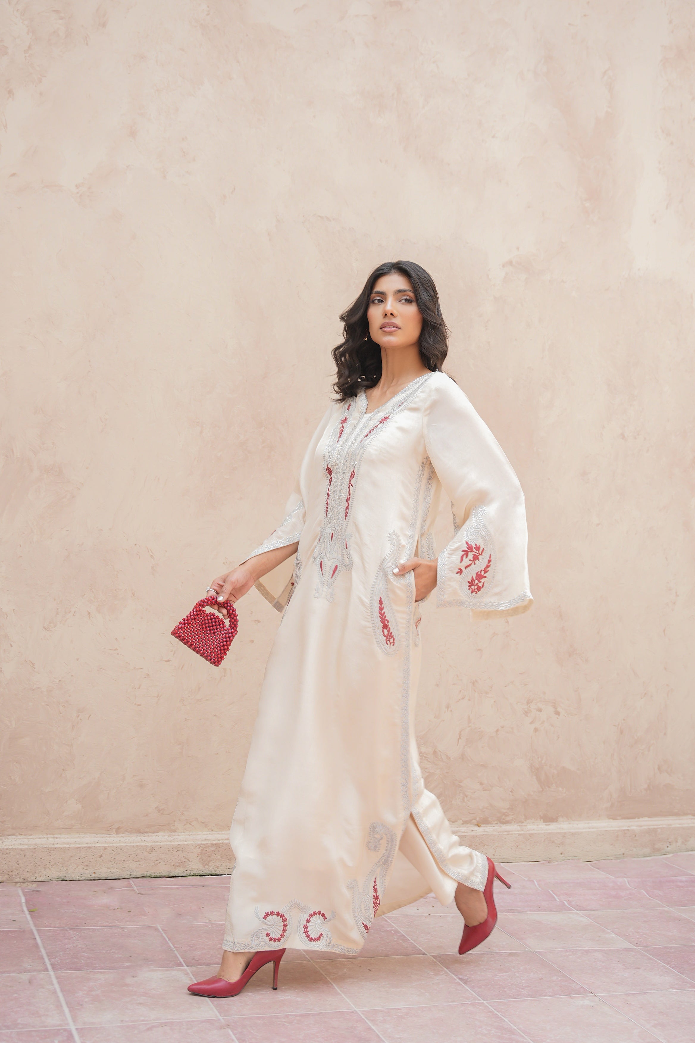 Serene White Kaftan Alizay Saad