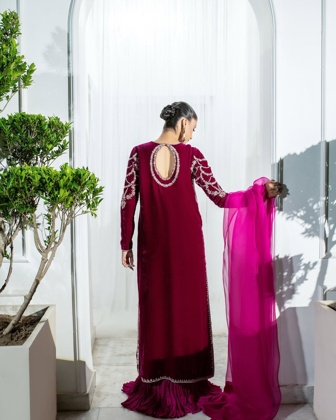 Velour Pink-Festive Alizay Saad