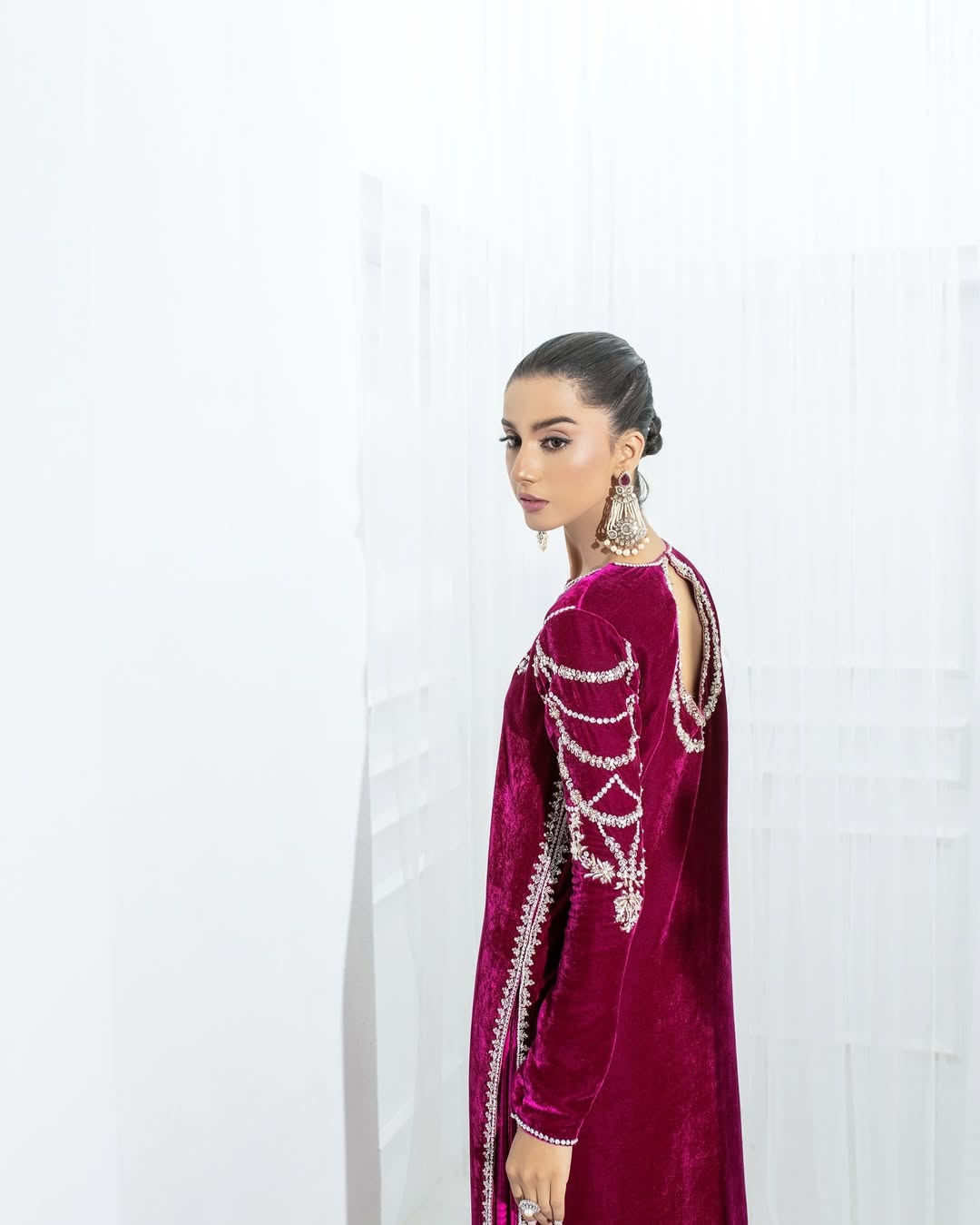 Velour Pink-Festive Alizay Saad