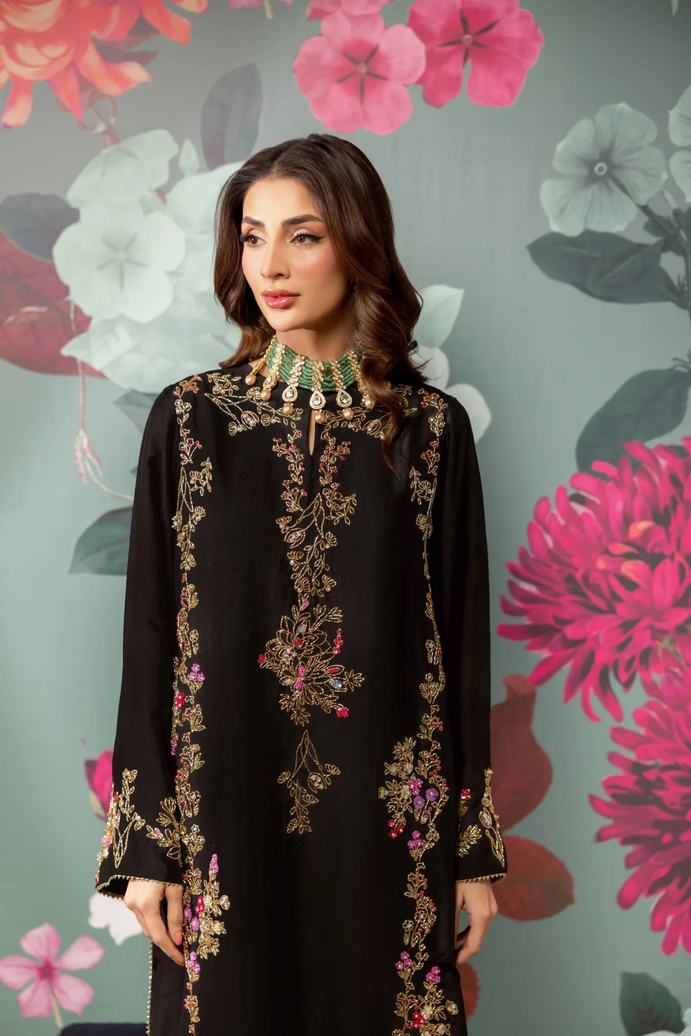Siyah Kaftan Alizay Saad