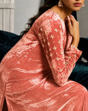 Salmon Velvet Kaftan