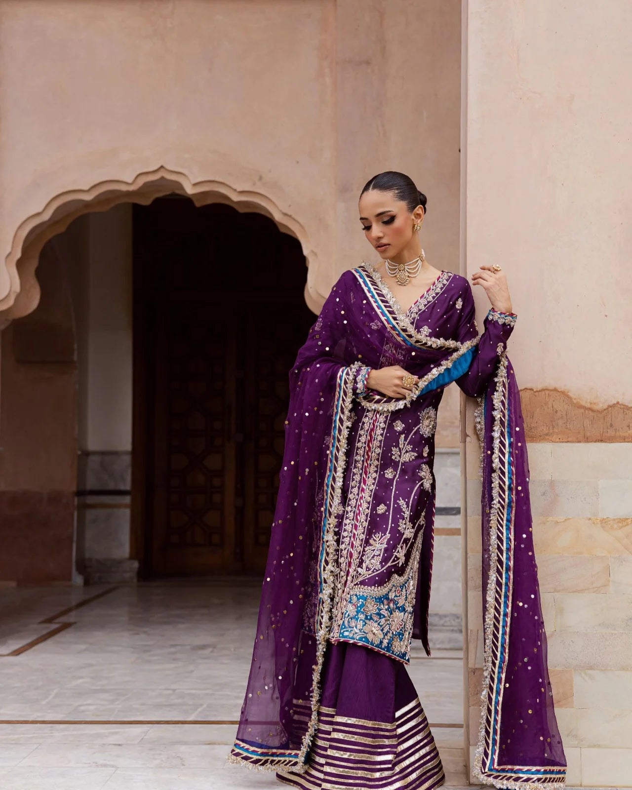 Regal Plum Signature Festive Wear Alizay Saad