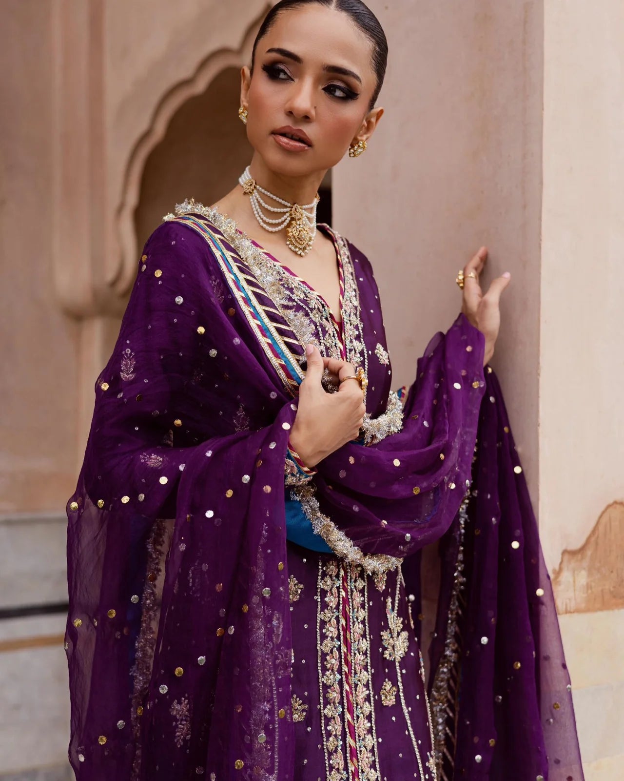 Regal Plum Signature Festive Wear Alizay Saad