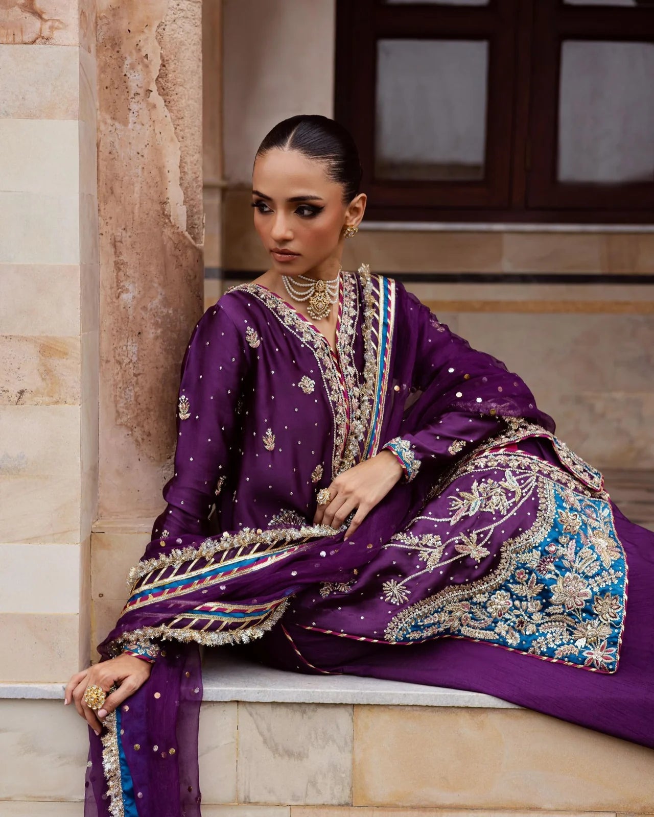 Regal Plum Signature Festive Wear Alizay Saad